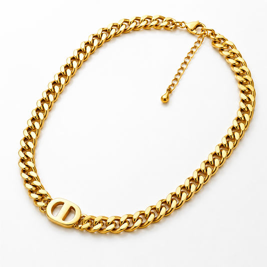 Chunky Cuban Link Statement Necklace – 18K Gold Plated Stainless Steel