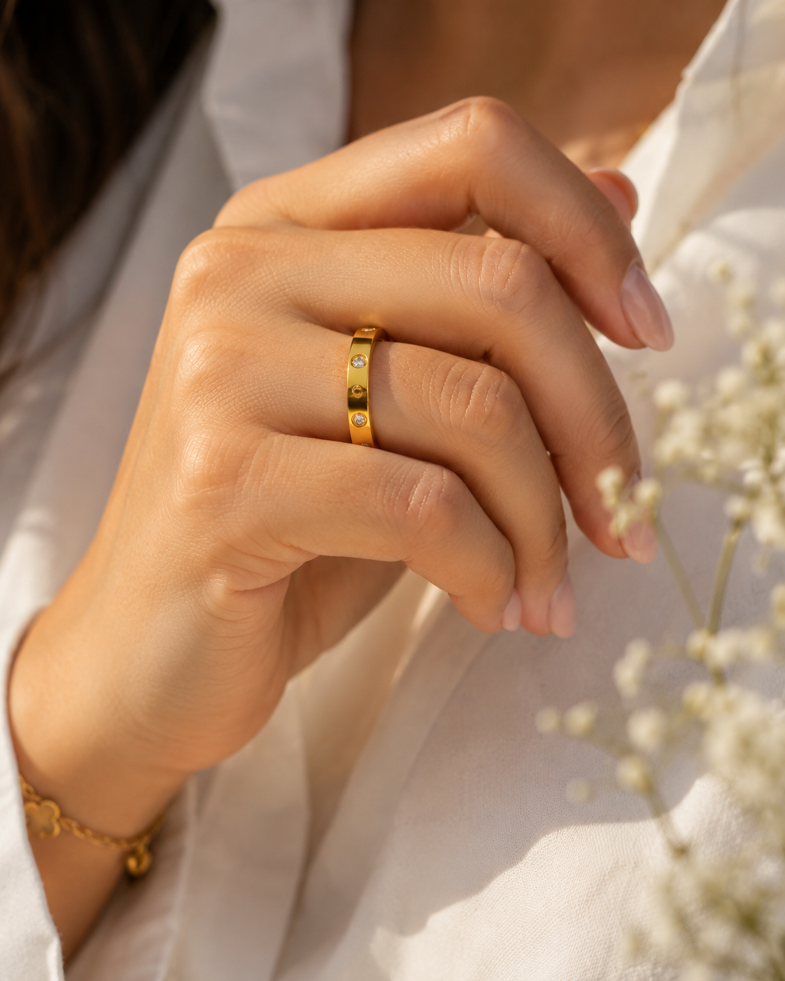 Pavé Band Ring – Gold