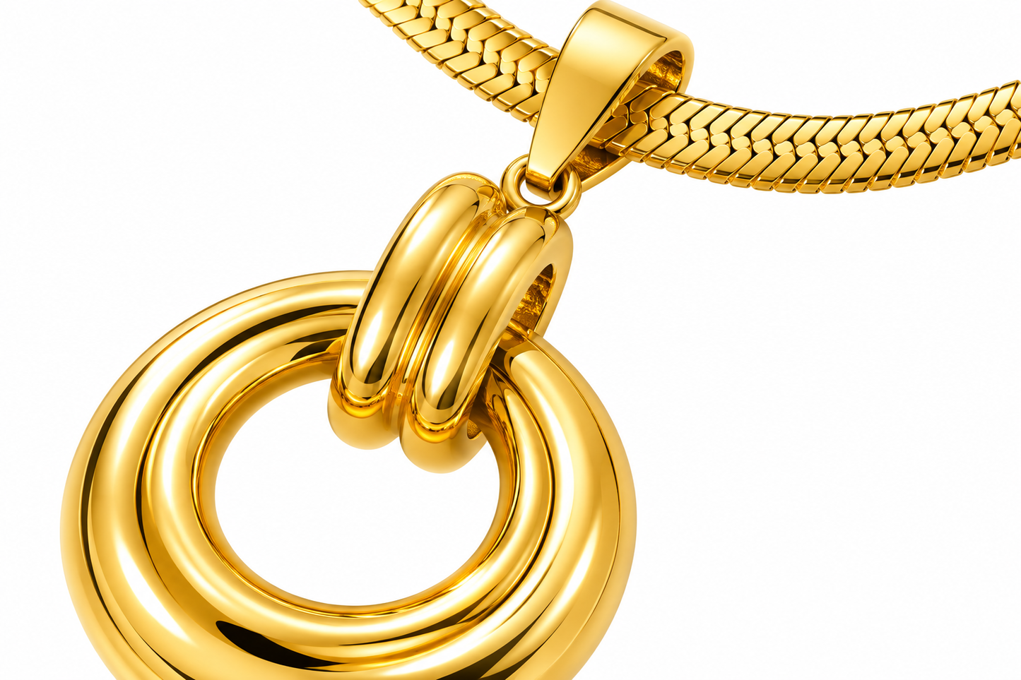18K Gold Plated Double Circle Necklace & Earring Set | Le Paris Jewels