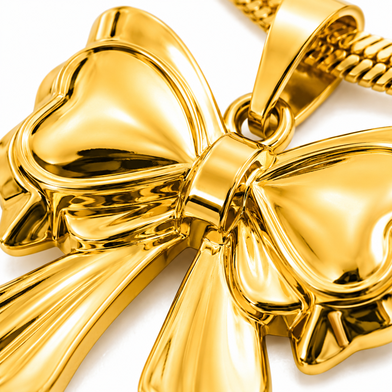 Bow Necklace & Earrings Set – 18K Gold Plated Stainless Steel