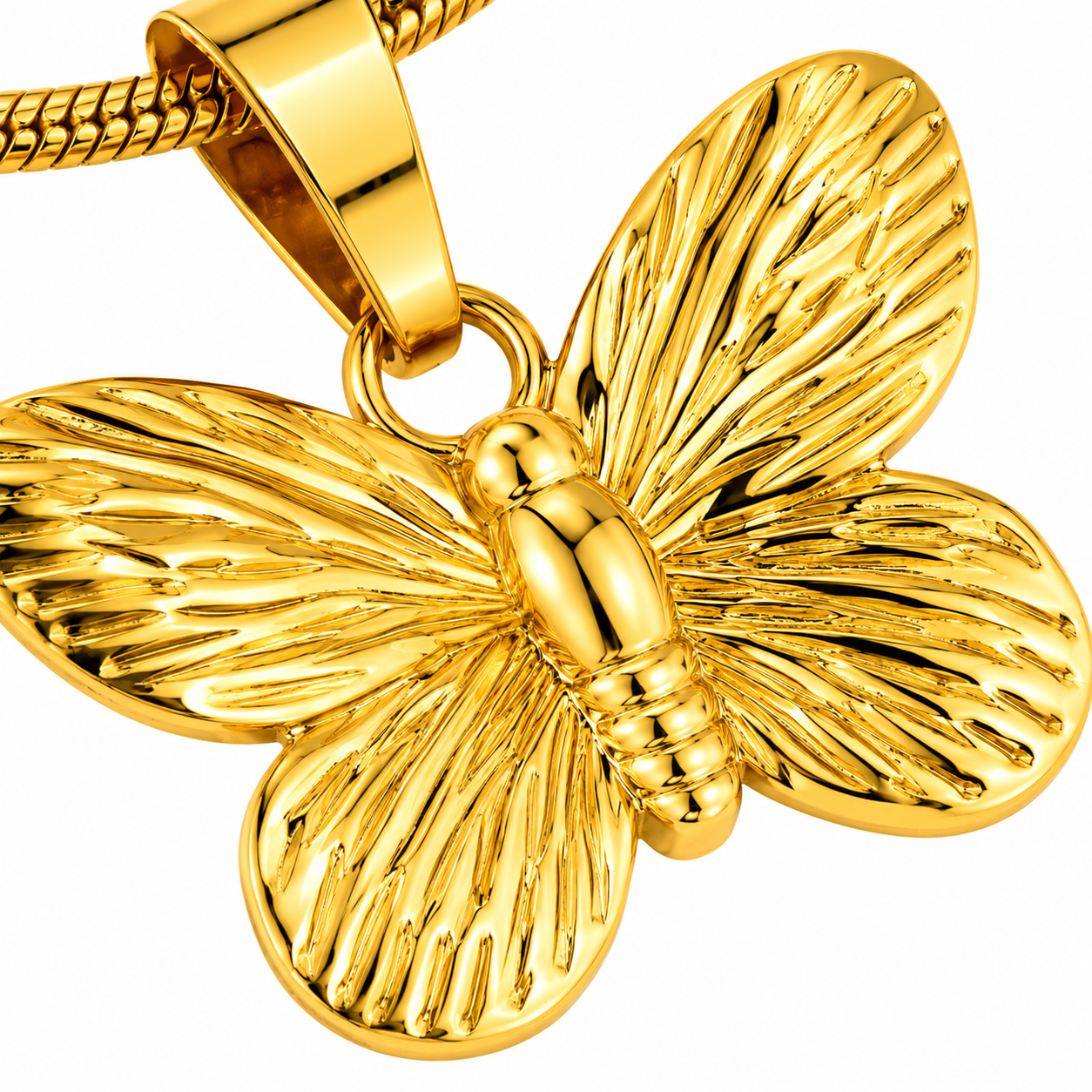 Butterfly Necklace & Earrings Set – 18K Gold Plated Stainless Steel