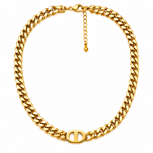 Chunky Cuban Link Statement Necklace – 18K Gold Plated Stainless Steel