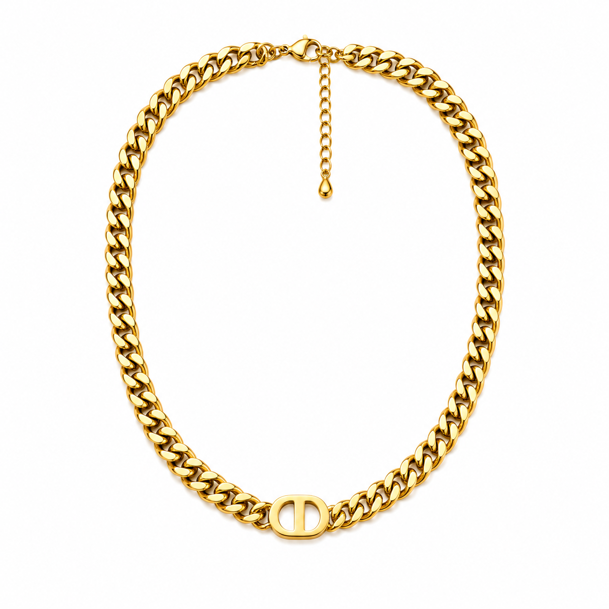 Chunky Cuban Link Statement Necklace – 18K Gold Plated Stainless Steel