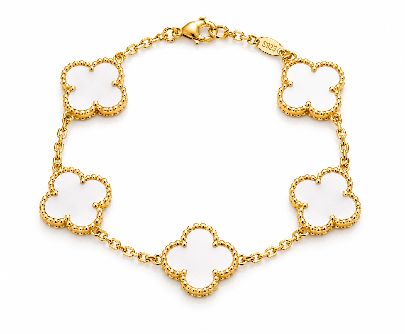 18K Gold Plated Clover Bracelet – Stainless Steel Waterproof Bracelet