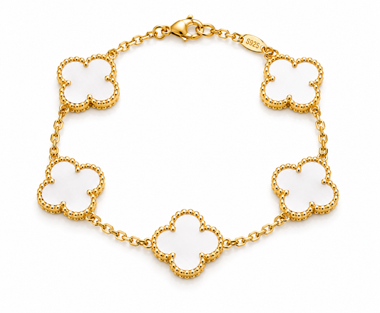 18K Gold Plated Clover Bracelet – Stainless Steel Waterproof Bracelet