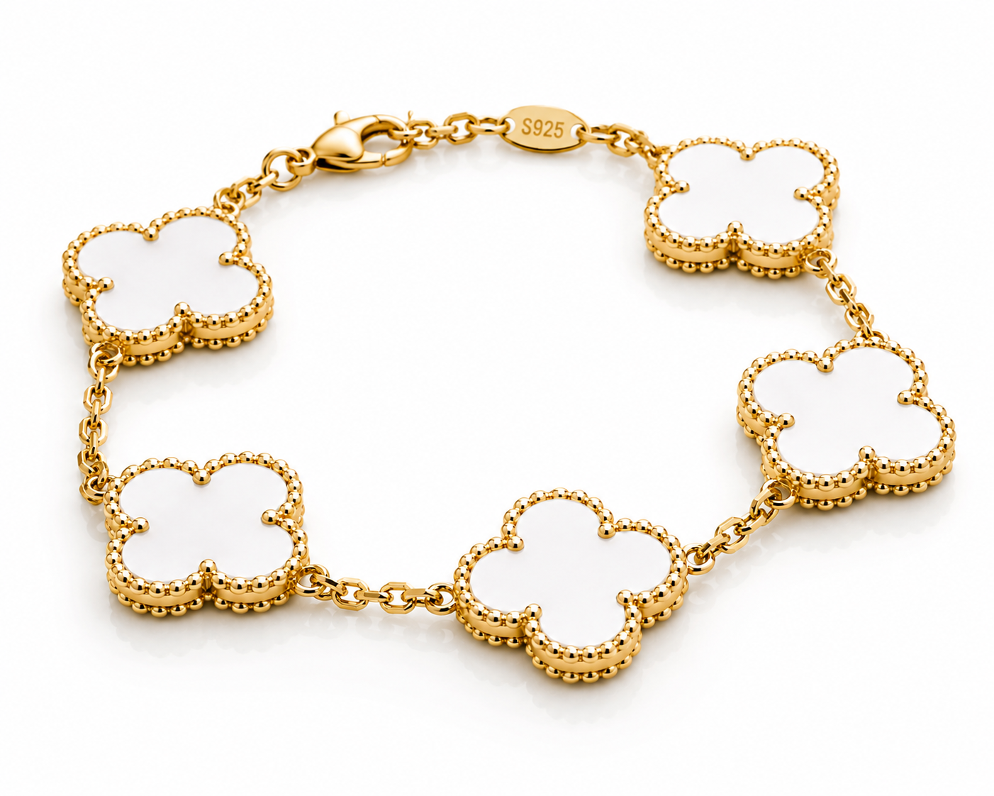 18K Gold Plated Clover Bracelet – Stainless Steel Waterproof Bracelet