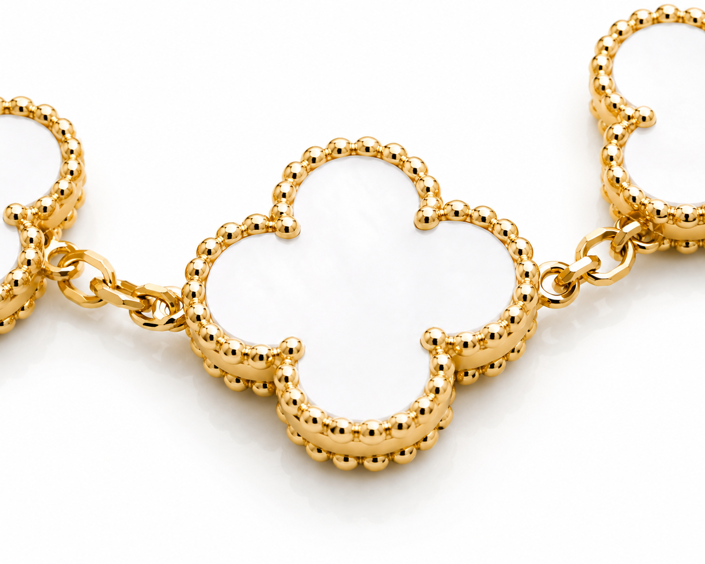 18K Gold Plated Clover Bracelet – Stainless Steel Waterproof Bracelet
