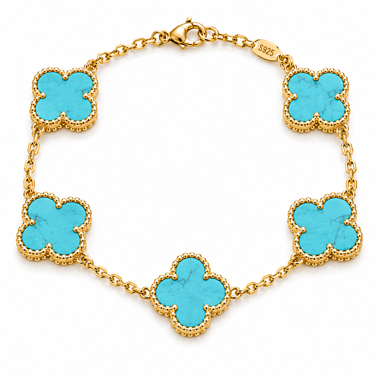 18K Gold Plated Clover Bracelet – Stainless Steel Waterproof Bracelet