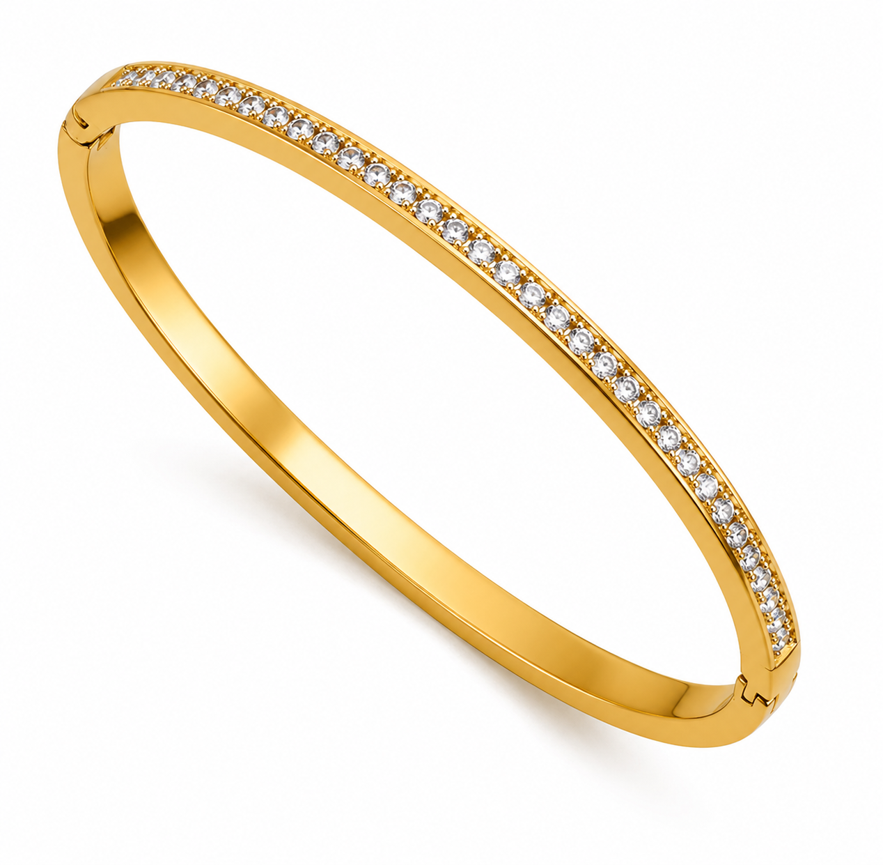Slim Pavé Bangle – Gold