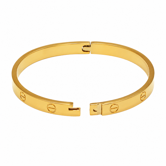 Classic Open Eternal Love Bangle – Gold