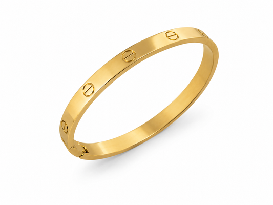 Classic Open Eternal Love Bangle – Gold