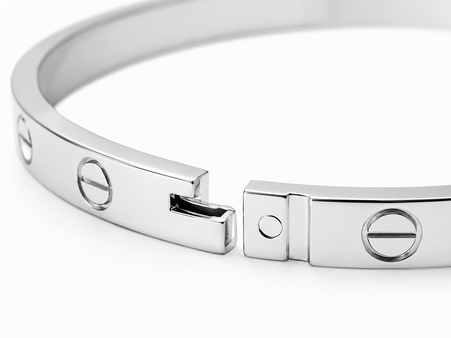 Classic Open Eternal Love Bangle – White
